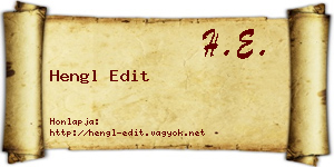 Hengl Edit névjegykártya